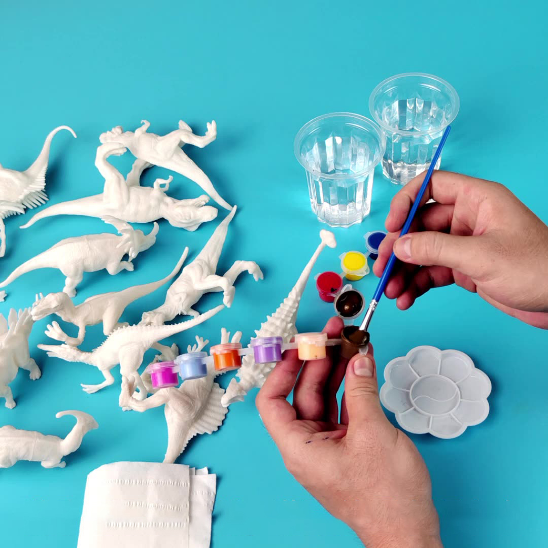6pcs/8pcs, DIY Coloring Dinosa - مراجعة Puzzle Blank White وسعره