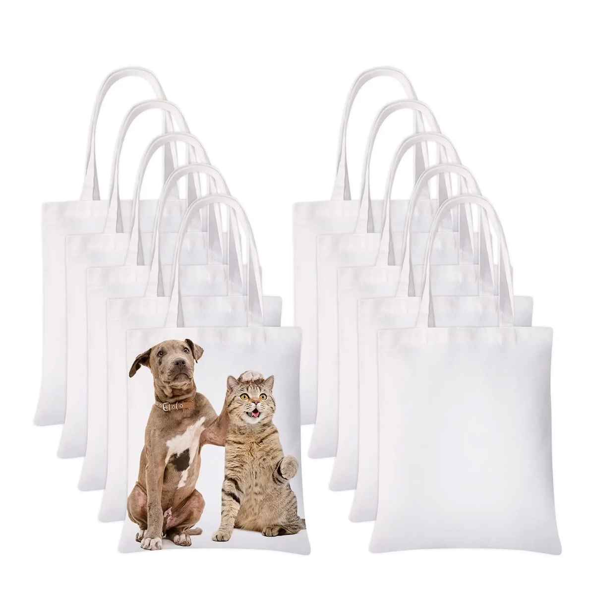 6pcs White Canvas Tote Bags, S - مراجعة Tote Bag Sublimation وسعره