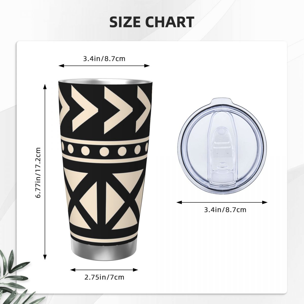 African Mud Cloth Black And Wh - مراجعة Tumbler 20Oz White وسعره