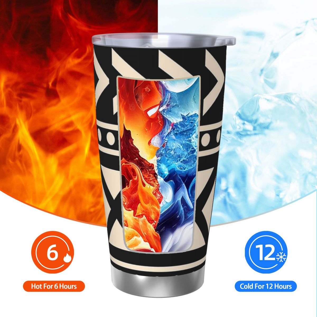African Mud Cloth Black And Wh - مراجعة Tumbler 20Oz White وسعره