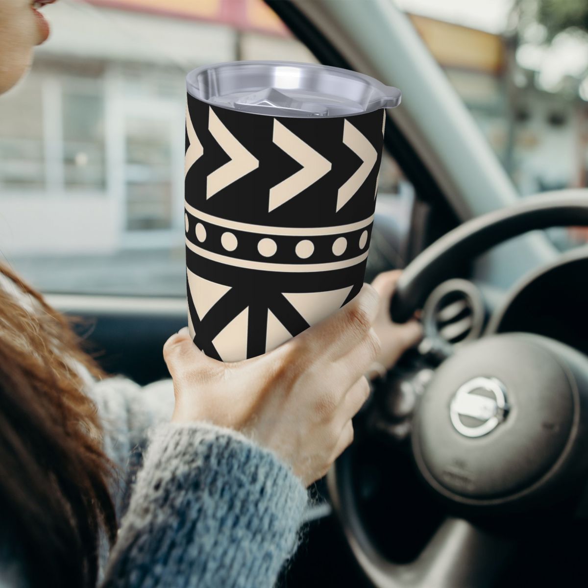 African Mud Cloth Black And Wh - مراجعة Tumbler 20Oz White وسعره