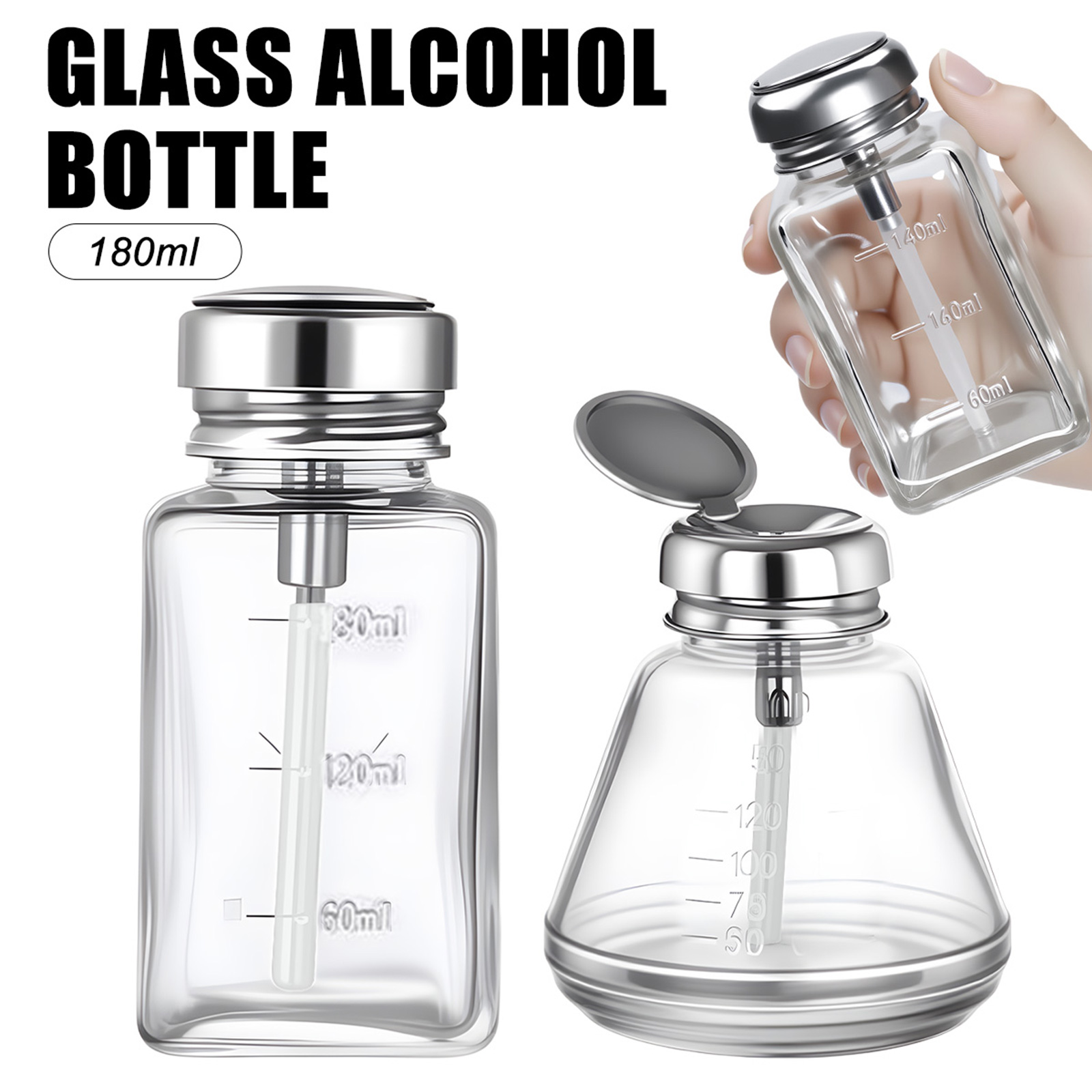180ml Nail Glass Bottle Press  - مراجعة Water Bottle Blank وسعره