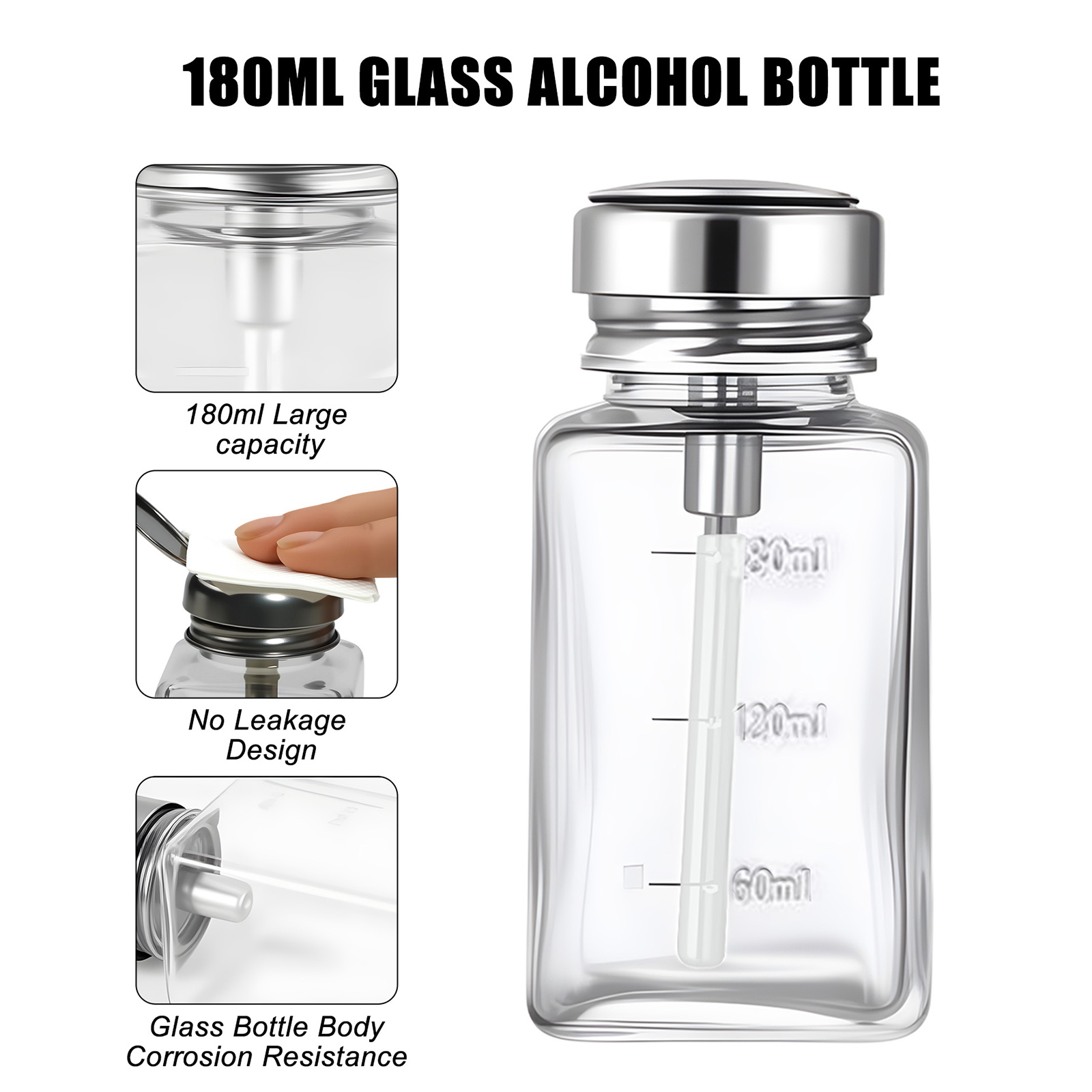 180ml Nail Glass Bottle Press  - مراجعة Water Bottle Blank وسعره