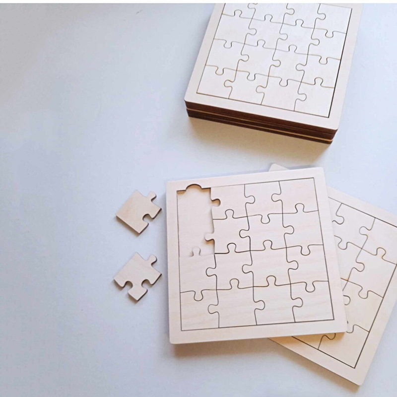 Unfinished Wood Blank Puzzles, - مراجعة Puzzle Blank White وسعره
