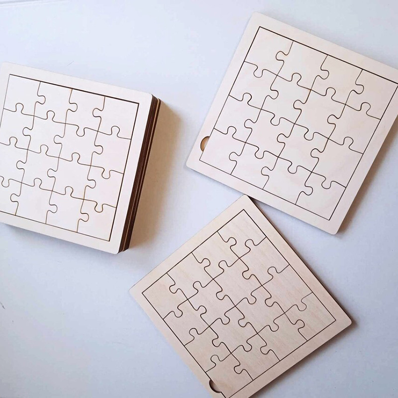 Unfinished Wood Blank Puzzles, - مراجعة Puzzle Blank White وسعره