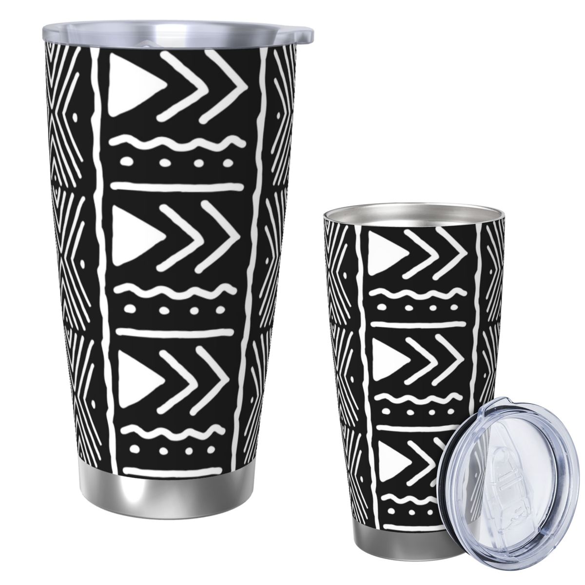 Black And White African Bogola - مراجعة Tumbler 20Oz White وسعره
