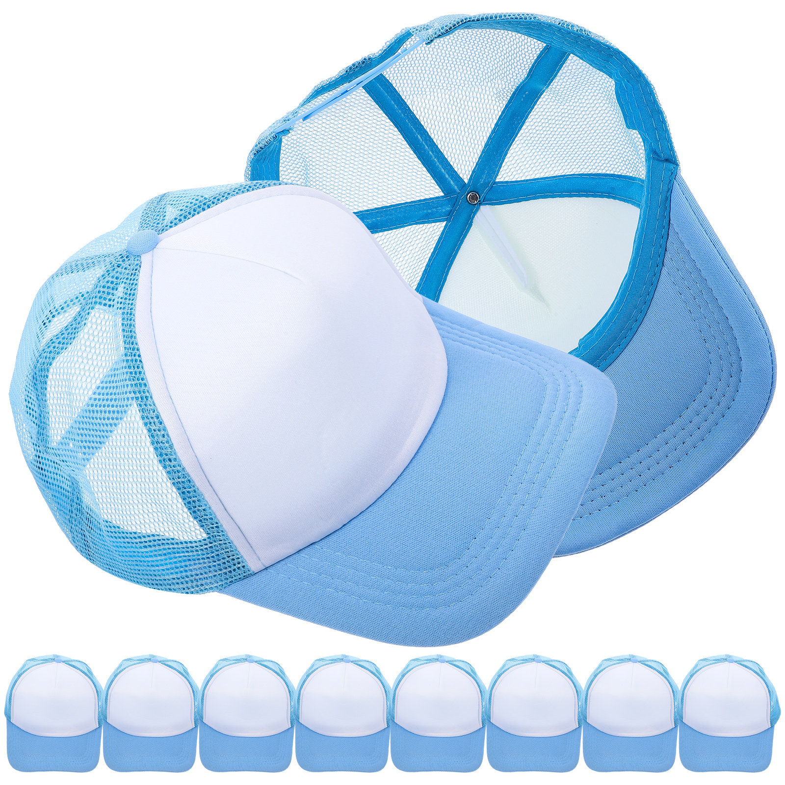 10Pcs Blank Baseball Caps Mesh - مراجعة Hat Sublimation Blank وسعره