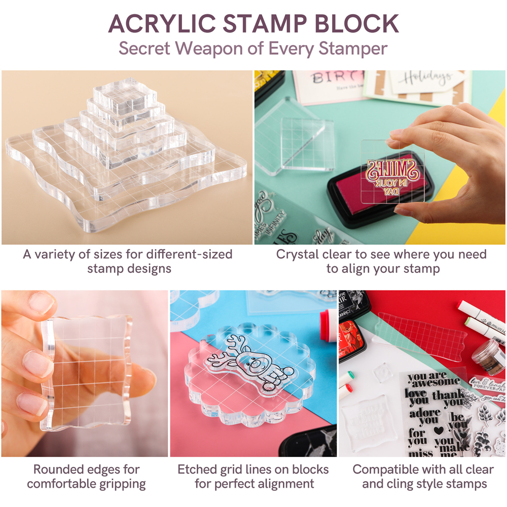 3pcs Clear Acrylic Stamp Block - مراجعة Photo Acrylic Block وسعره
