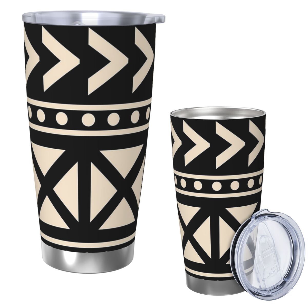 African Mud Cloth Black And Wh - مراجعة Tumbler 20Oz White وسعره