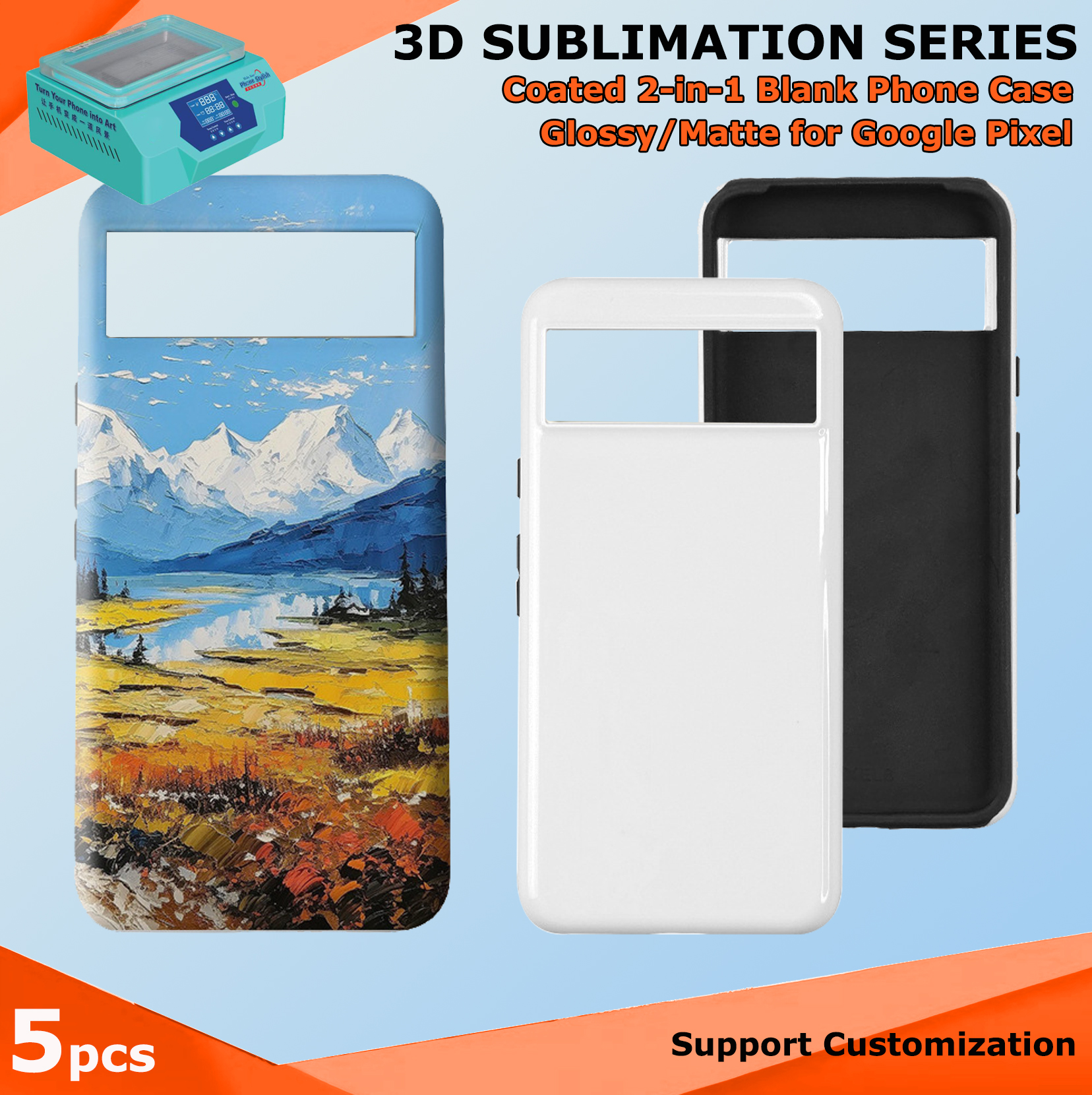 Fonlyu 5pcs Coated 2 in 1 Blan - مراجعة Phone Case Blank Print وسعره