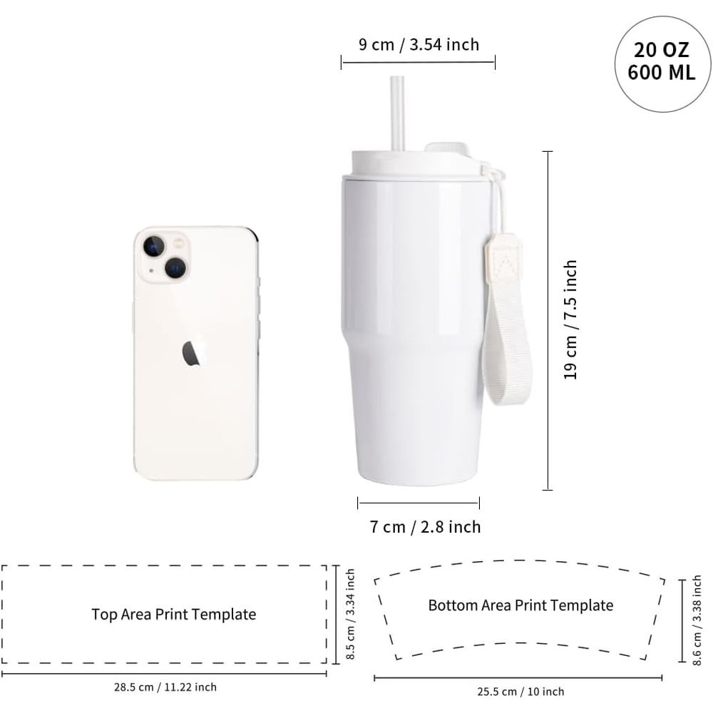 20 oz White Sublimation Tumble - مراجعة Tumbler 20Oz White وسعره