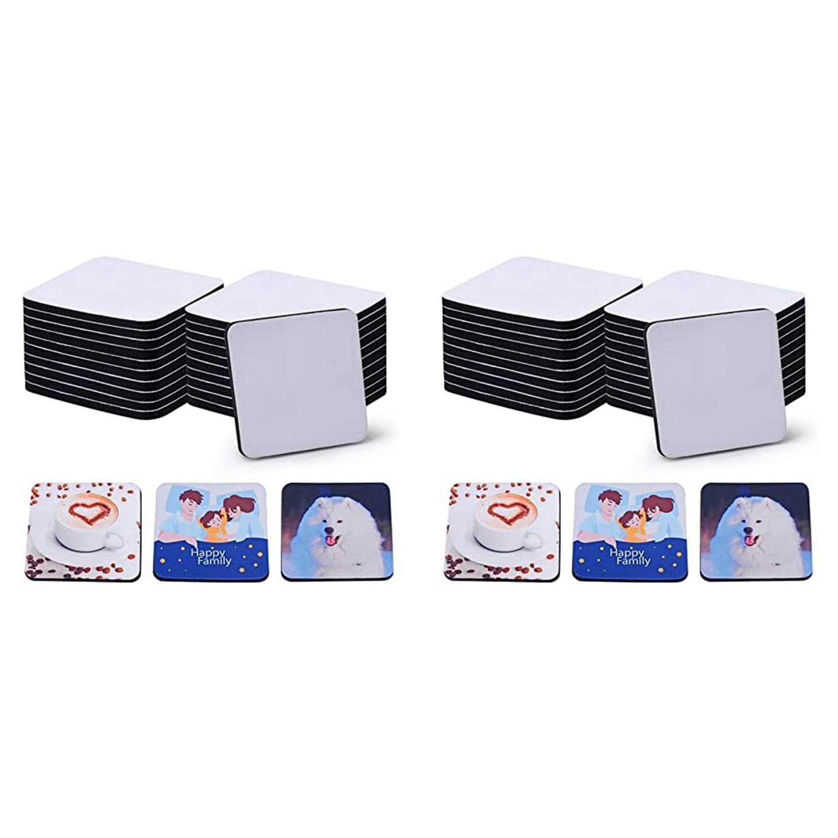 【LAST CHANCE】40PCS Square Subl - مراجعة Coaster Sublimation Blank وسعره