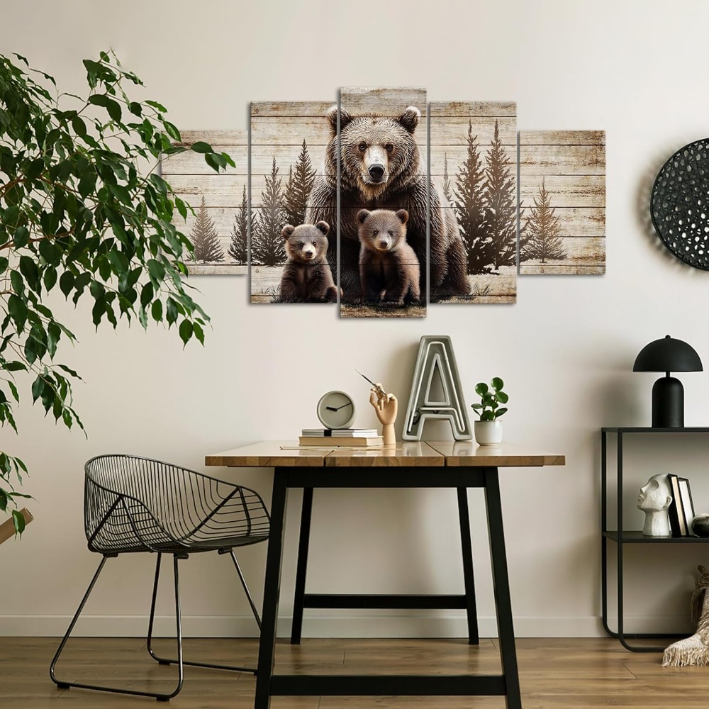 Large 5 Piece Vintage Grizzly  - مراجعة Canvas Wrap Ready وسعره