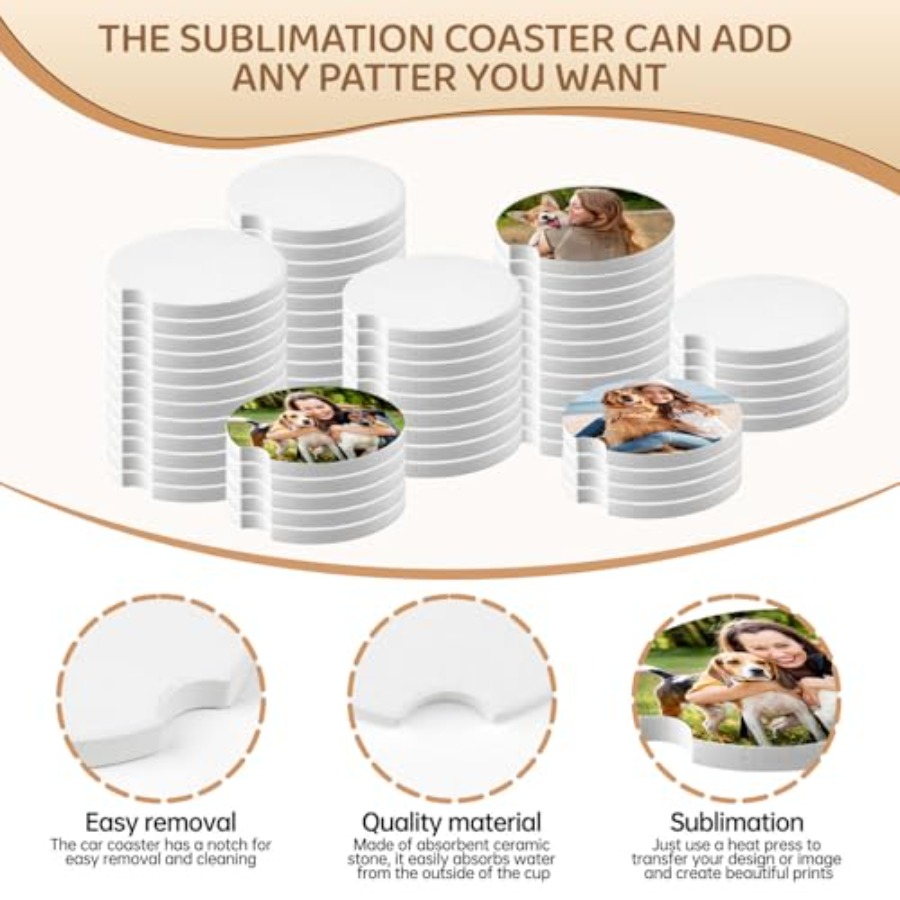 312 Pcs Ceramic Car Coasters 2 - مراجعة Coaster Sublimation Blank وسعره