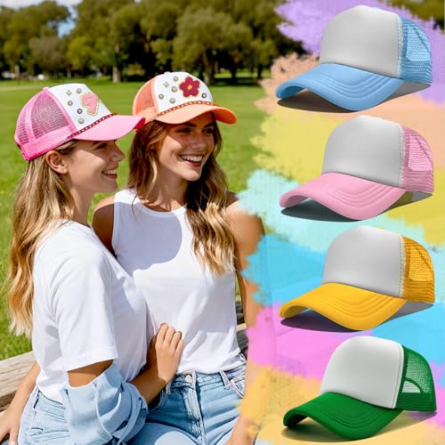 10 Pack Blank Trucker Hats DIY - مراجعة Hat Sublimation Blank وسعره