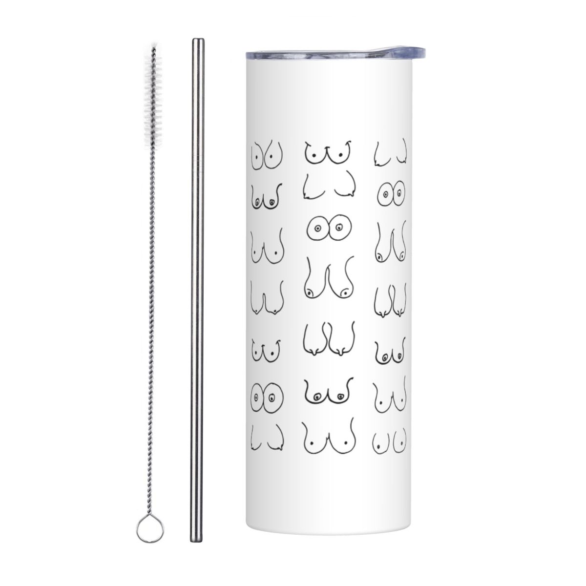 Black And White Tits Drawing S - مراجعة Tumbler 20Oz White وسعره
