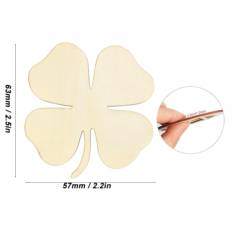 10pcs Wooden Four Leaf Clover  - مراجعة Puzzle Blank White وسعره
