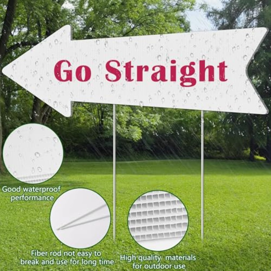 Blank-Arrow-Signs with Stakes  - مراجعة Yard Sign Blank وسعره