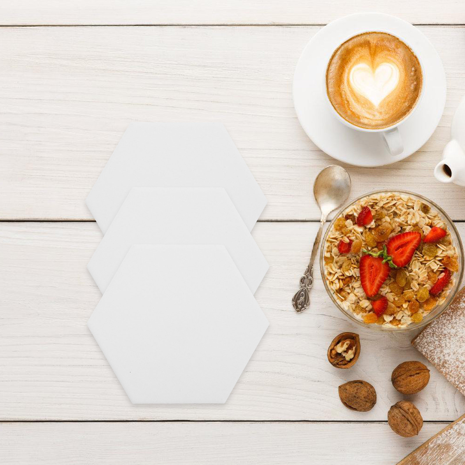 10Set White Hexagonal Ceramic  - مراجعة Coaster Sublimation Blank وسعره
