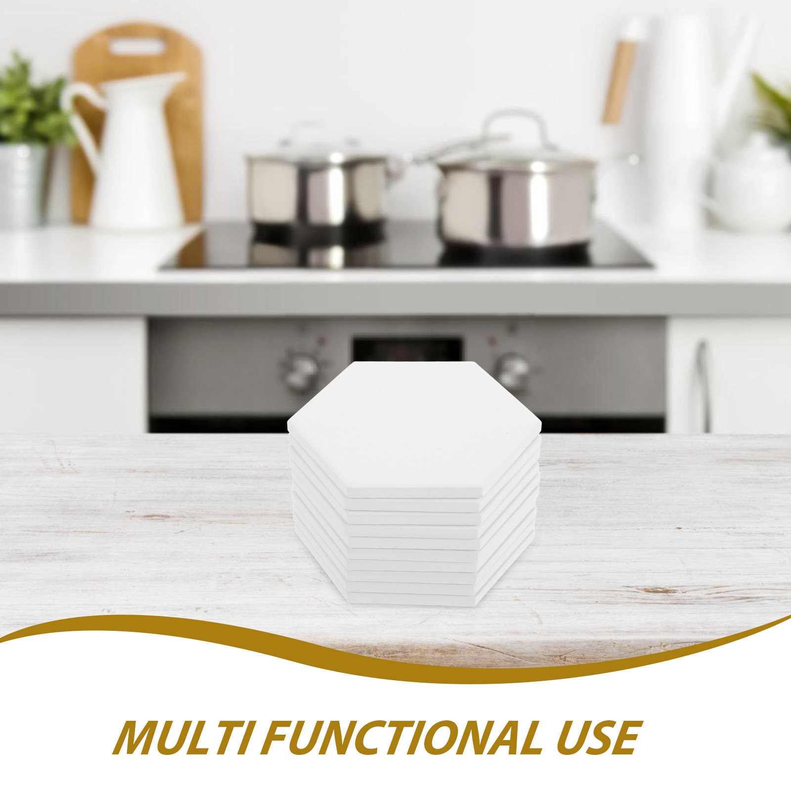 10Set White Hexagonal Ceramic  - مراجعة Coaster Sublimation Blank وسعره