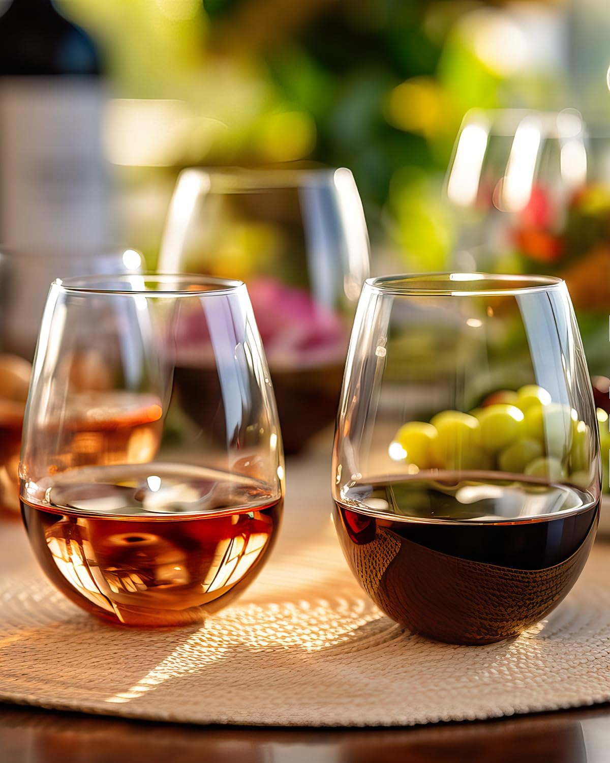 Stemless Wine Glasses Set of 4 - مراجعة Tumbler 20Oz White وسعره