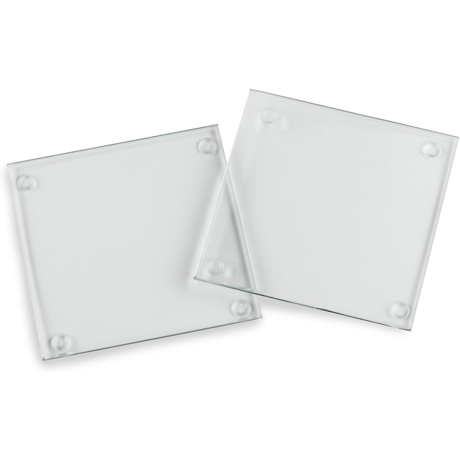 Clear Glass Drink Coasters Set - مراجعة Coaster Sublimation Blank وسعره